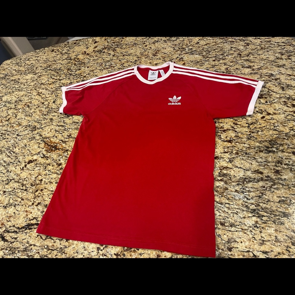 Adidas Red and White Shirt